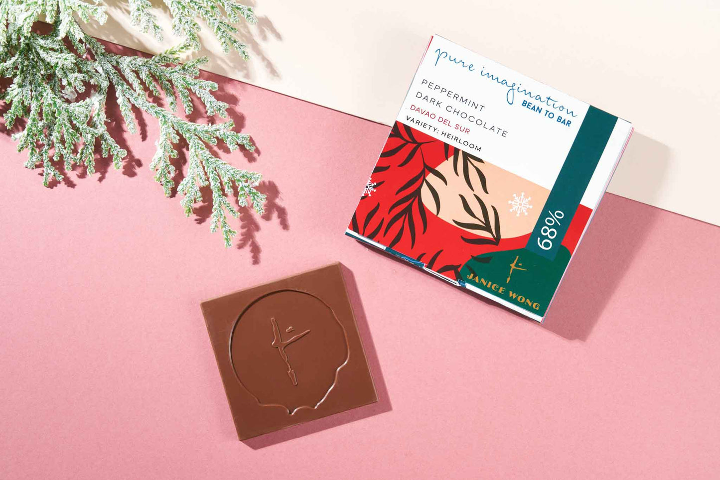 68% Peppermint Davao Single Origin Bean to Bar Dark Chocolate